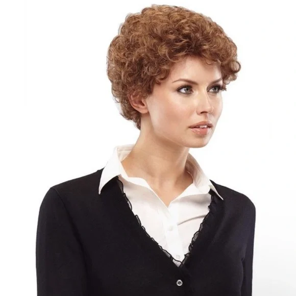 R D'solite Curly Brown Hair Wig - Picture 2 of 3